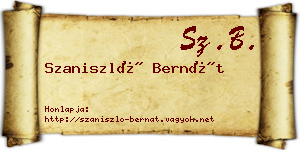 Szaniszló Bernát névjegykártya